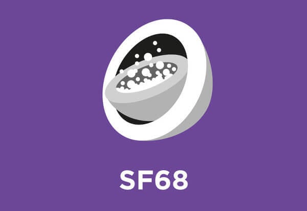 Indeholder et garanteret niveau af en proprietær mikroindkapslet stamme af levedygtigt probiotika (SF68) (5 x 10⁸ CFU*/g).